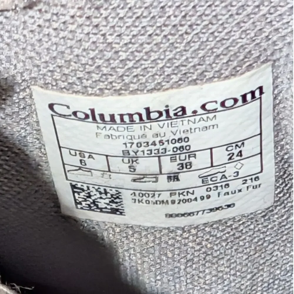 Columbia Bugaboot Omni-Tech 200 gram Thinsulate White Winter Boots Women's 6